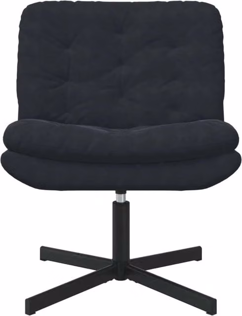 Poltrona Relax Girevole in Velluto con Base in Metallo, L: 63 cm, P: 75 cm, H: 76 cm