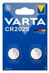 Batteria a bottone Varta CR2025 Litio Argento (2 pezzi)