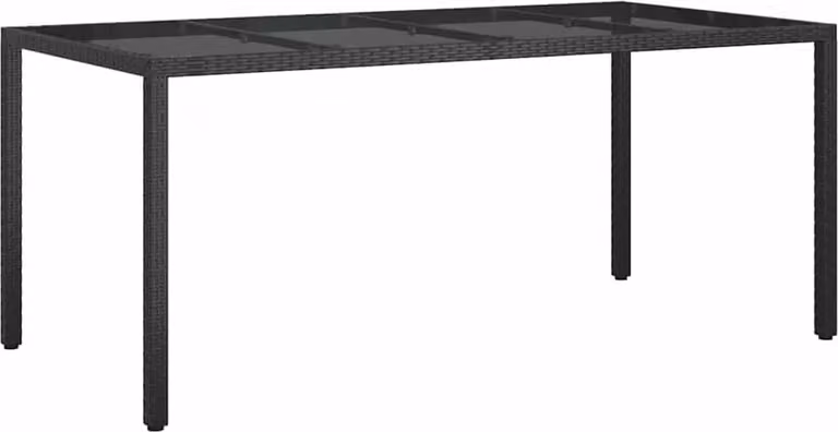 Tavolo da Giardino Nero 190 x 90 x 75 cm polyrattan