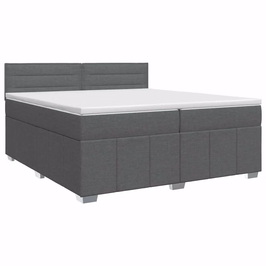 Letto box spring con materasso vidaXL Grigio e Bianco L/P: 200 x 200 cm – 2