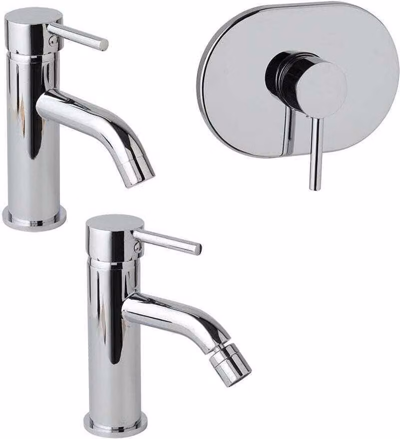 Set miscelatori lavabo, bidet e gruppo doccia incasso cromato | Fassa