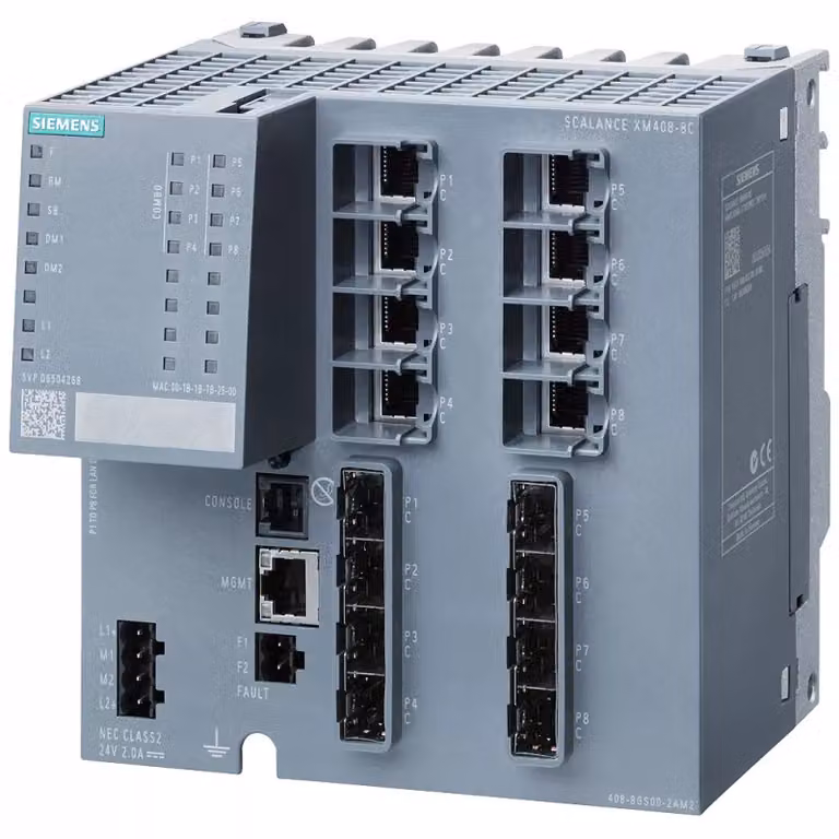 Siemens SIEM 6GK5408-8GR00-2AM2 SCALANCE XM408-8C Switch modulare gestito IE LAYER - Switch - Fibra ottica (LWL)