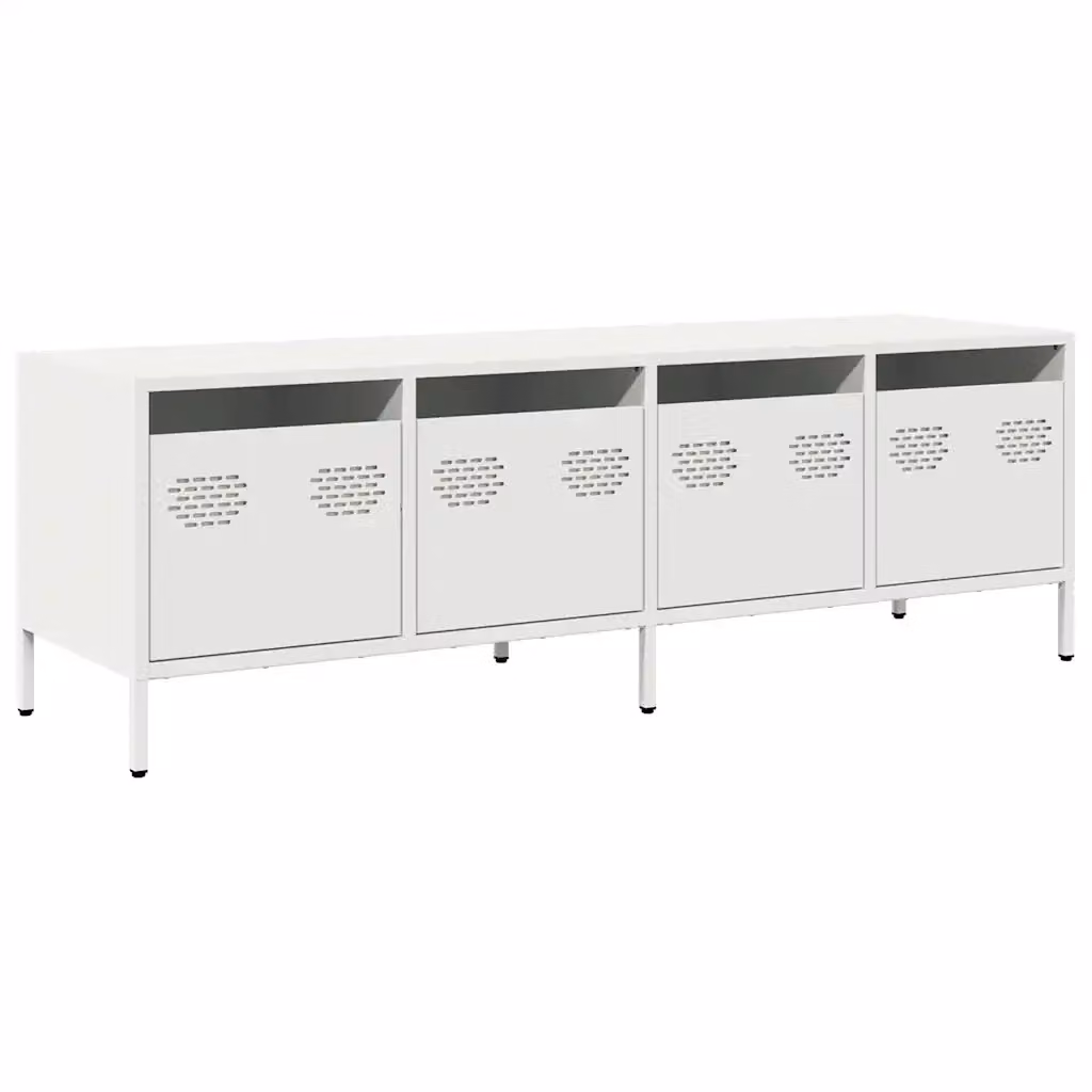 Mobile TV vidaXL in metallo bianco stile industrial L: 135 cm, P: 39 cm, H: 43,5 cm – 2