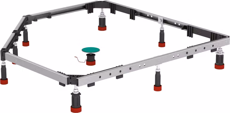 Telaio di montaggio MEPA SF a 5 angoli + piatti doccia superpiatti 1/4 cr