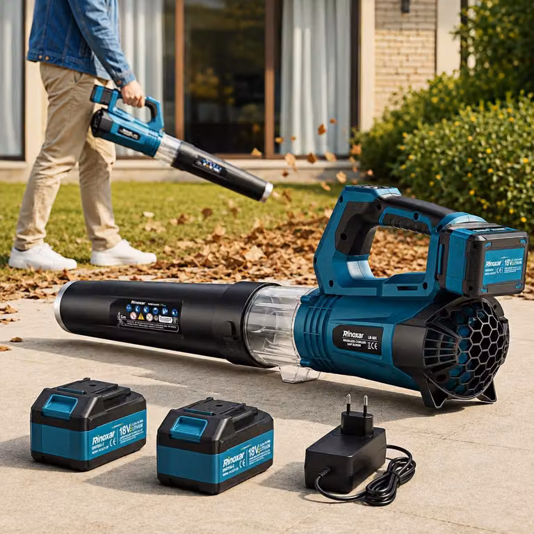 Soffiatore a batteria da 850W, motore brushless, velocità fino a 180 km/h, portata d'aria di 800 m³/h, dotato di 2 batterie da 5200mAh, 35.000 giri/min, modalità turbo, 5 livelli di potenza