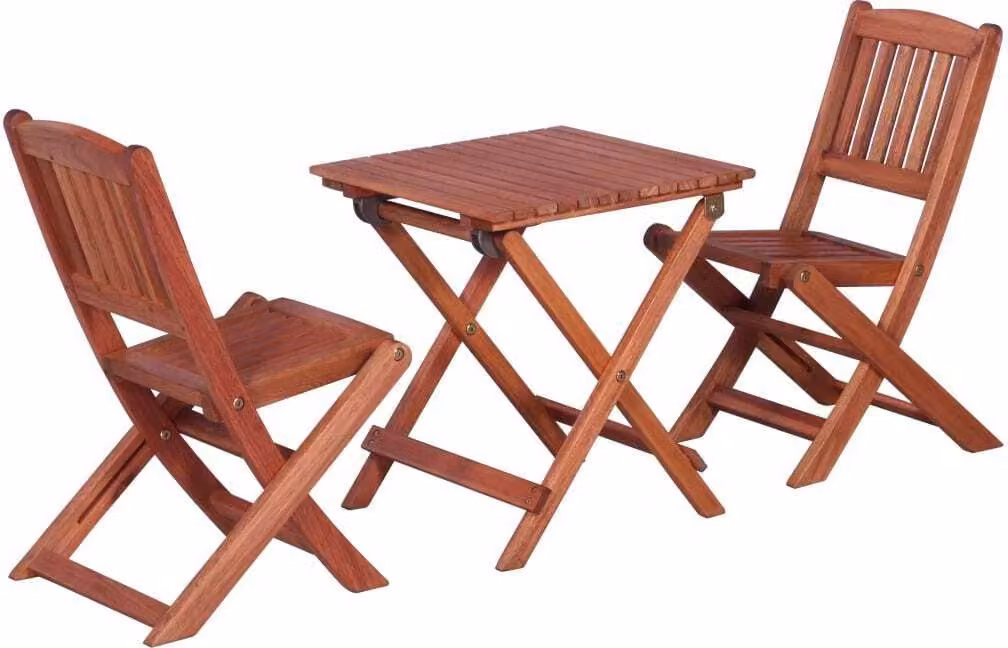 The Living Store Set bistrot da 3 pezzi per bambini in legno massiccio di eucalipto