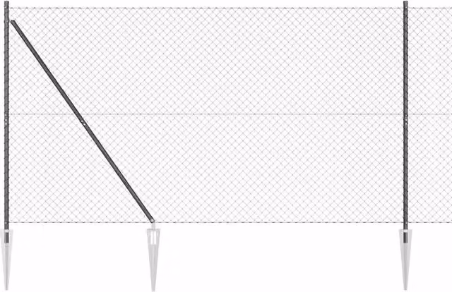 Recinzione a maglie con punte 25 x 1,6 m Grigio Rete 3351201