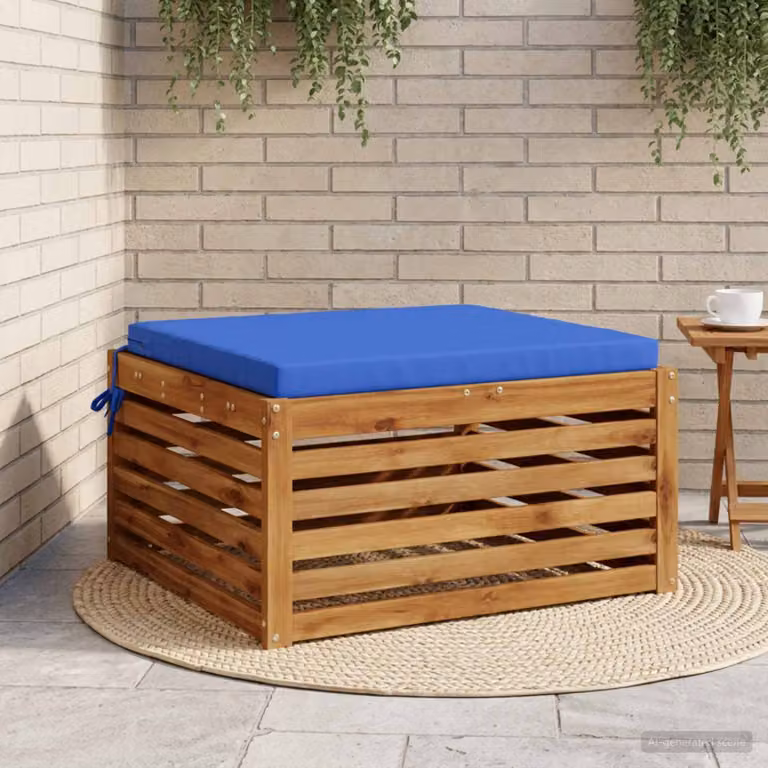 Cuscino per sedia vidaXL SOEST in poliestere blu con rivestimento lavabile e resistente ai raggi UV