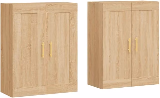 Set di 2 armadietti da parete pratici in stile moderno 69,5 x 34 x 90 cm in legno multistrato rovere Sonoma 02_0055466
