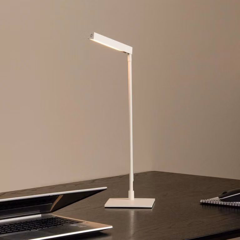 Lucide Lampada da scrivania Lavale, dimmerabile, Bianco / Opale, Soggiorno / Sala da pranzo, Metallo, Moderno, Lampada da tavolo