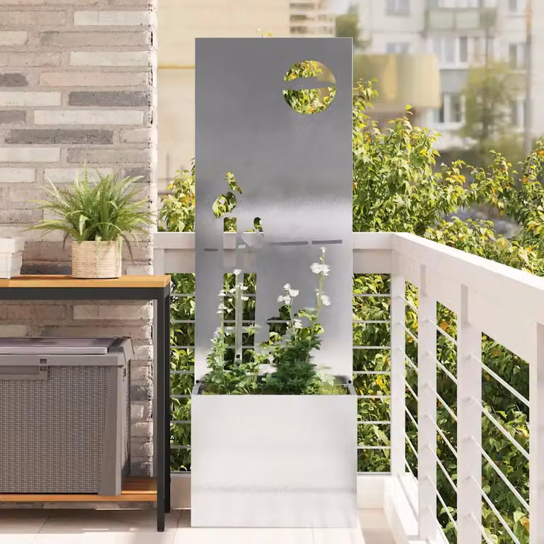 vidaXL Schermo per privacy in giardino Argento in acciaio inossidabile L/P/H: 50 x 32 x 150 cm
