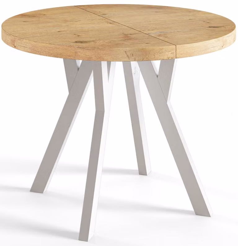 Alpi Moebel, Tavolo da Pranzo, Tavolo per Mangiare Allungabile, Diametro da 90 cm, Lancelot, Collezione Ovo