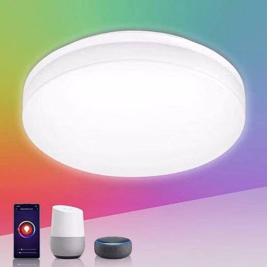 Lampada da bagno a LED 1250 lm, Ø 22 cm, RGB, dimmerabile 2700-6500 K, IP54, compatibile con Wi-Fi
