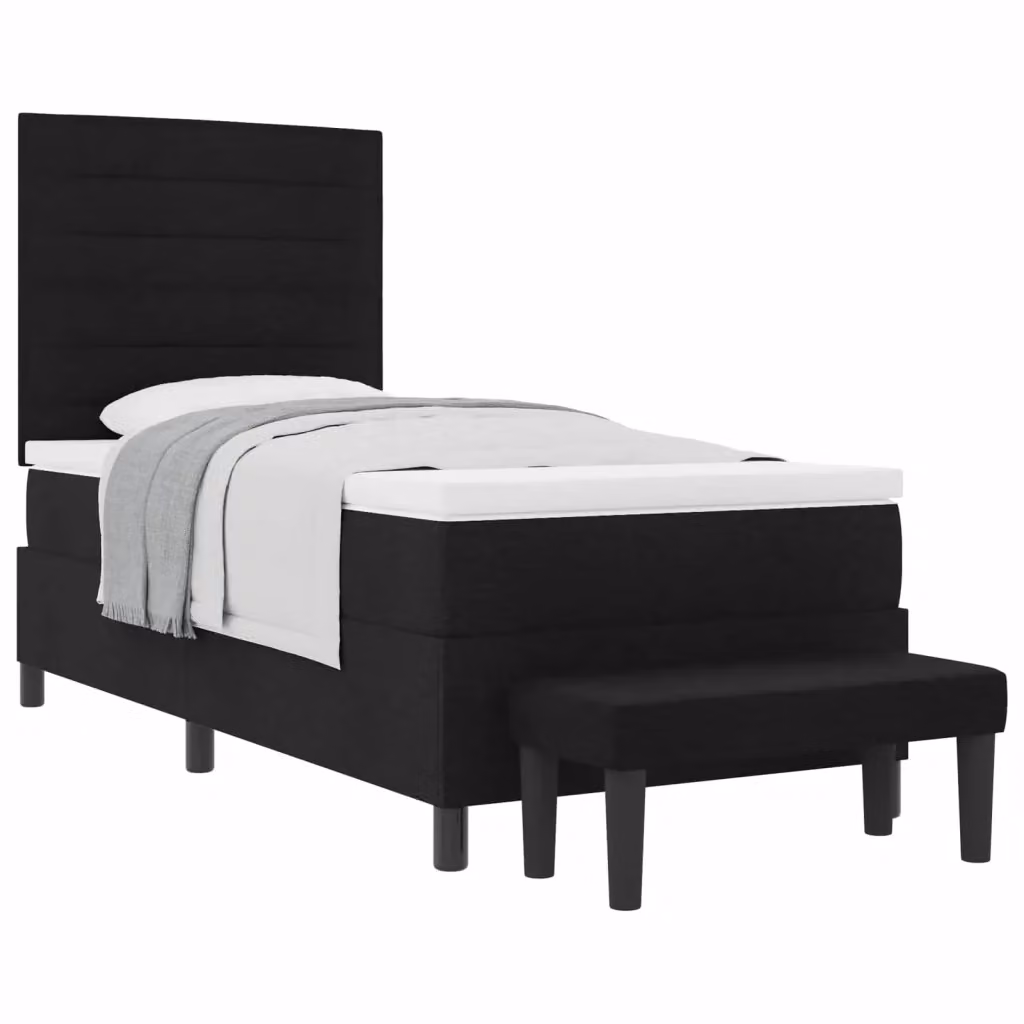 Letto Ibrido con Molle a Tasche e Testiera vidaXL, Nero, L/P: 100 x 200 cm – 2