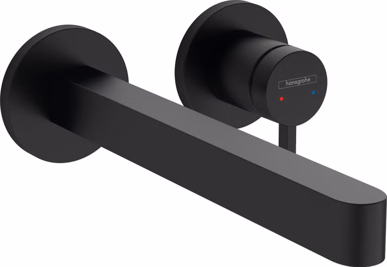 hansgrohe Finoris Mitigeur monocommandé pour lavabo encastré pour montage mural avec bec 22,5 cm, saillie 228 mm, 76050670, 76050670