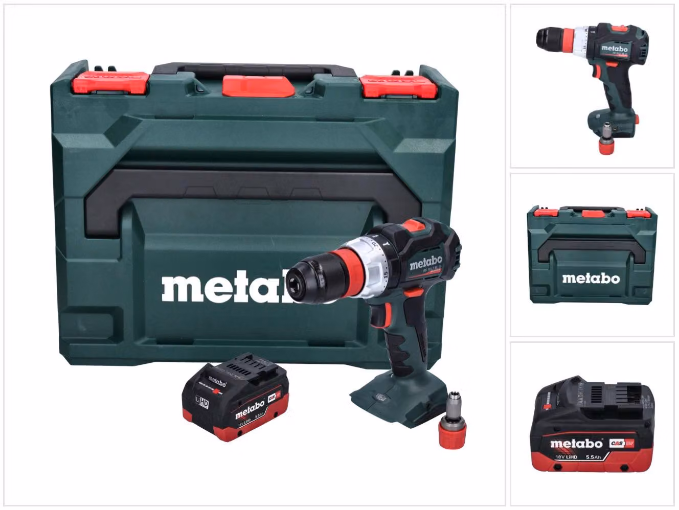 Metabo BS 18 LT BL Q 18 V 75 Nm Trapano avvitatore a batteria senza spazzole + 1x batteria 5,5 Ah + metaBOX - senza caricatore