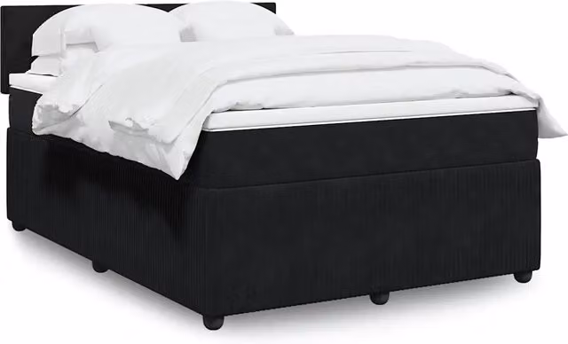 Giroletto a Molle con Materasso Nero 140x190 cm in Velluto 3290030