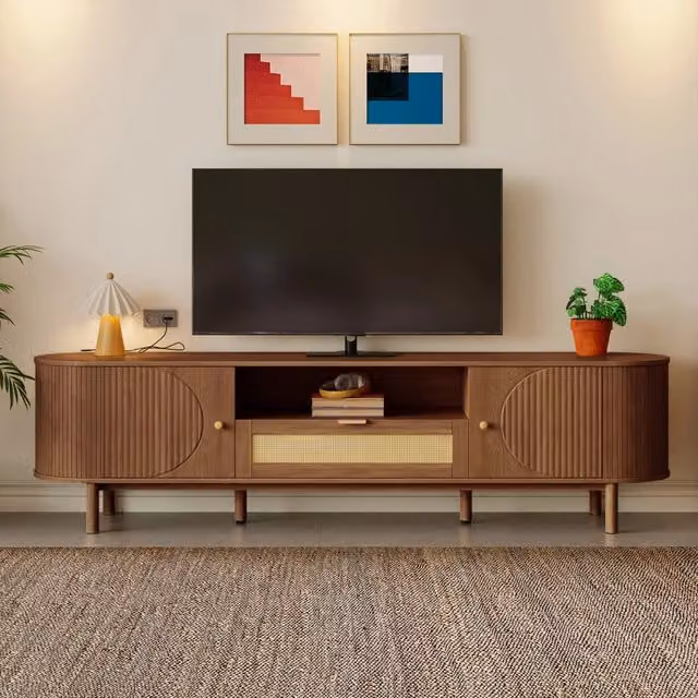 Mobile TV con cassetti ¨C Minimal ¨C Legno effetto rovere, metallo, soggiorno, 120x40x50cm