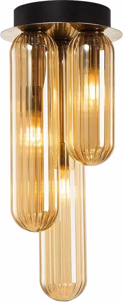 Lampada da soffitto PAX oro-nera 3xG9x9W in vetro, dimensioni: 33,5x15x15 cm, IP20, Milagro