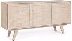 Madia Bizzotto Sahana in legno naturale beige stile mid-century L: 155 cm