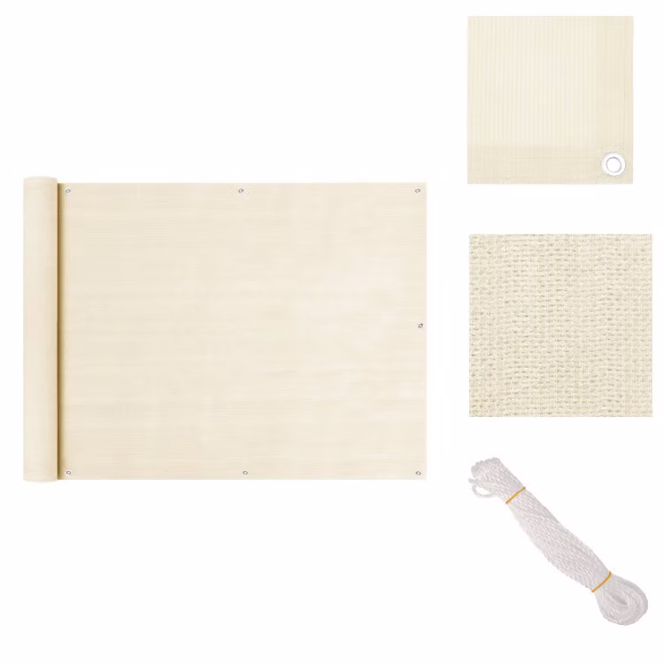 vidaXL Schermo protettivo per balcone Crema 90x300 cm HDPE -  Ombrelloni e protezioni solari