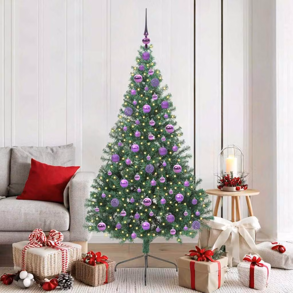 Maison Exclusive - Albero di Natale artificiale preilluminato verde 180 cm PVC