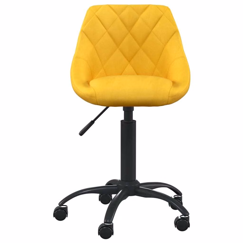 vidaXL Sedia da ufficio in velluto giallo senape