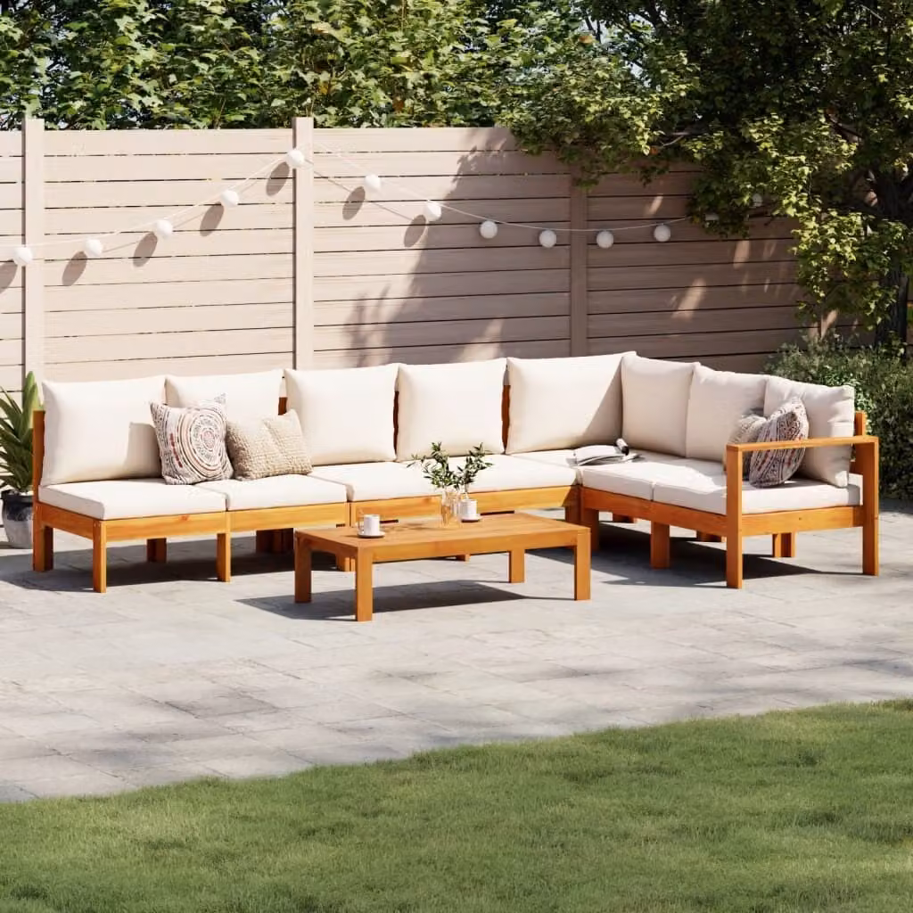 Maison Exclusive - Set da giardino 5 pezzi con cuscini in legno massello di acacia