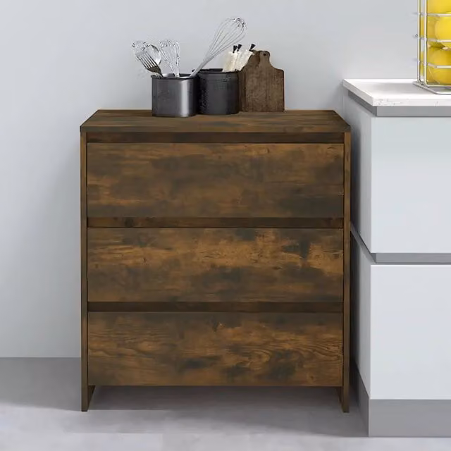 Credenza Buffet Armadio da Cucina Design Mania Rovere Fumo Marrone L: 70 cm, P: 41 cm, H: 75 cm – 1