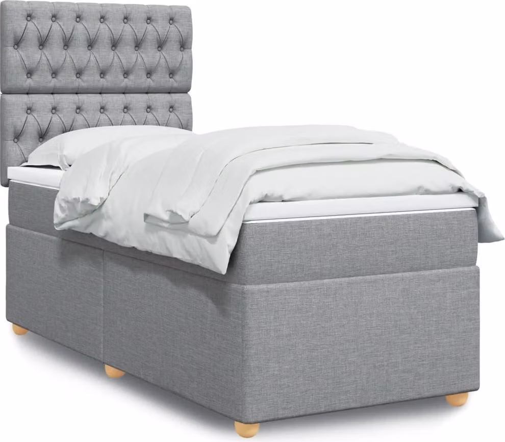 Maison Exclusive - Giroletto a Molle con Materasso Grigio Chiaro 80x200 cm Tessuto