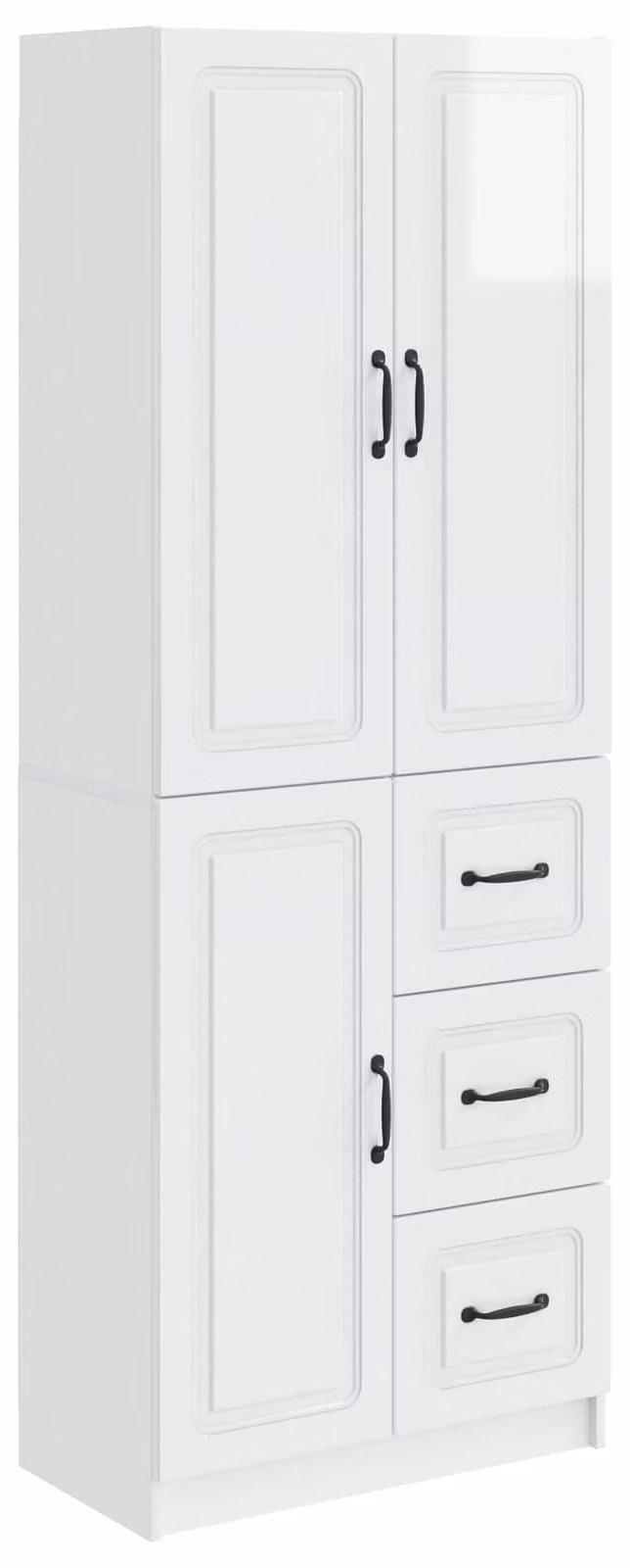 Set di armadi 2 pcs Bianco Lucido Legno ingegnerizzato