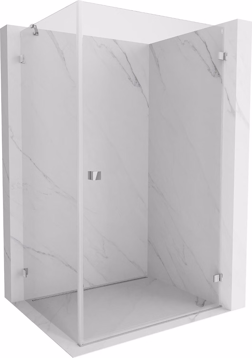Mexen Lunar-B cabina doccia battente destra 85 x 80 cm, trasparente, cromo - 832-085-080-01-00-P