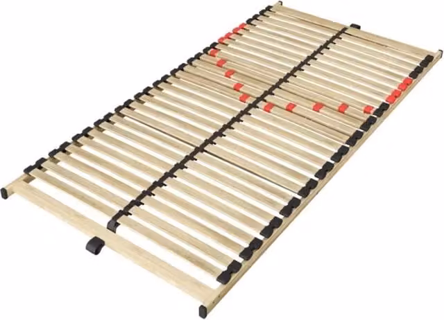 Sommier ZITTARO Meublorama con 28 dogghe in legno, finitura quercia e nero, L 90 cm x P 190 cm