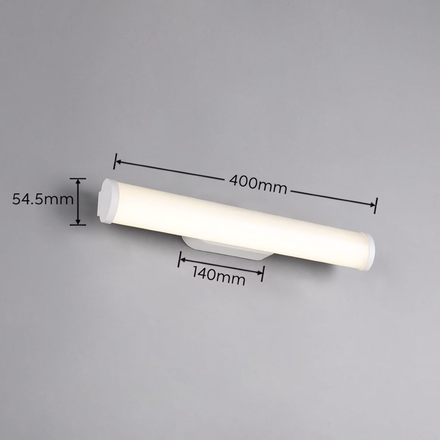 Trio Lighting Applique da parete Ernesto, Bianco / Opale, Bagno, Metallo, Moderno, Applique