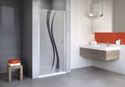 Porta doccia SCHULTE per nicchia, con ante a battente, modello Alexa Style 2.0 ExpressPlus, dimensioni 90 x 192 cm, profilo in alluminio, vetro decorato con motivo "Liane", trattamento anti-sporco