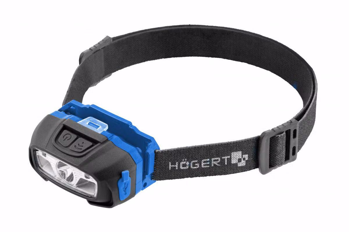 Torcia frontale usb a led Hogert 6 funzioni