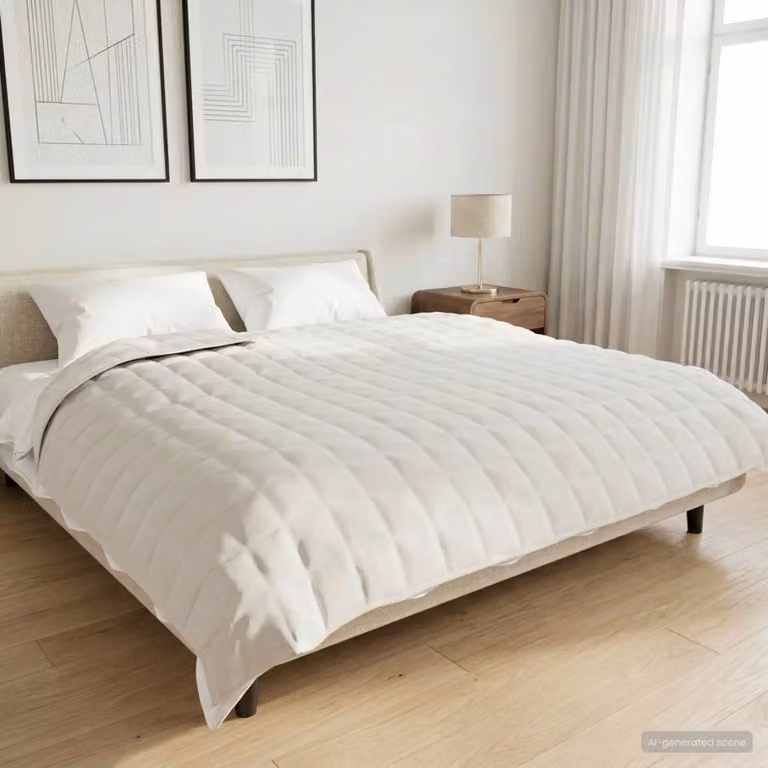 Coperta Ponderata vidaXL in Cotone Bianco L: 235 cm, P: 290 cm, Peso: 15 kg