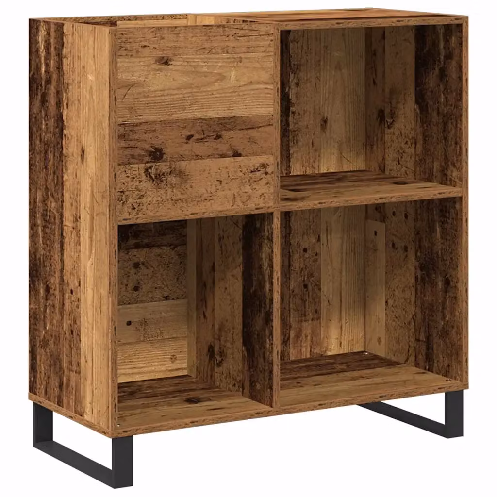 Mobile porta vinili moderno vidaXL in legno e metallo marrone L: 84,5 cm, P: 38 cm, H: 89 cm – 2