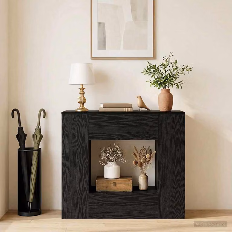 Mobile contenitore vidaXL in legno ingegnerizzato nero opaco L/P/H: 82 x 29 x 74 cm