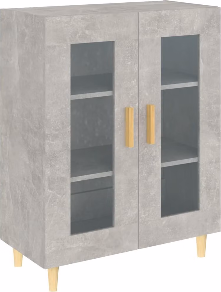 Credenza Grigio Cemento 69,5x34x90 cm in Legno Multistrato