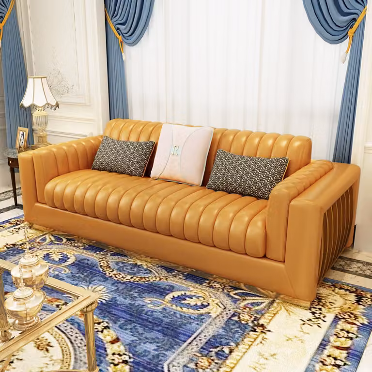 Wohnlandschaft Garnitur Design Modern Sofas Sofa 3 Sitzer Ledersofa Couch