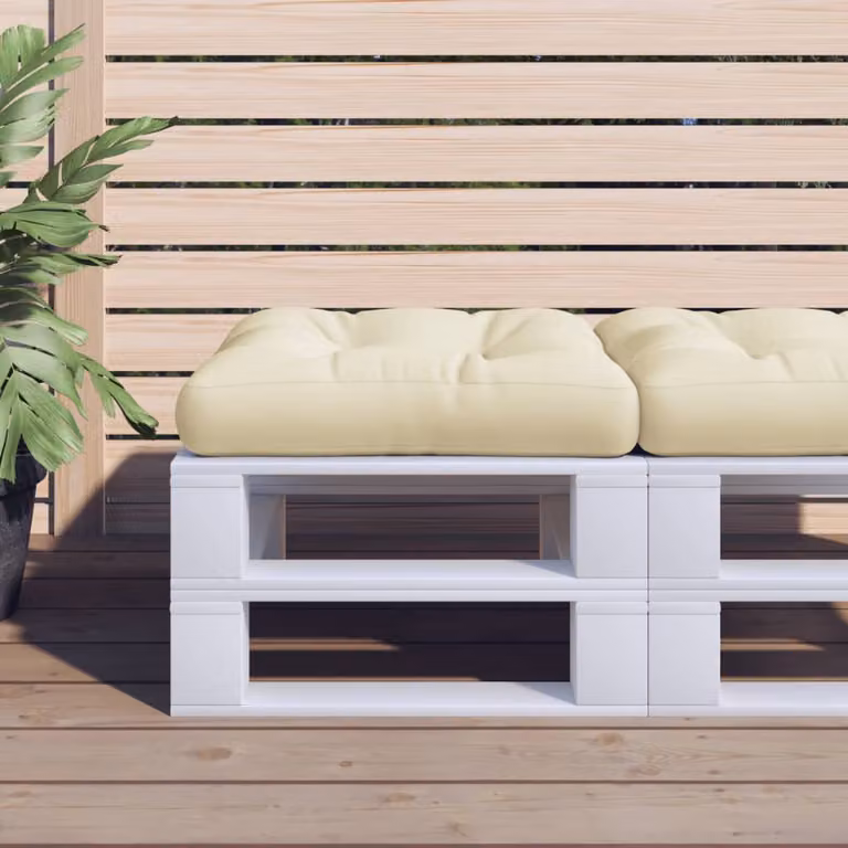 Cuscino per divano pallet vidaXL beige, resistente all'acqua e ai raggi UV, L 60 cm x P 60 cm x H 12 cm