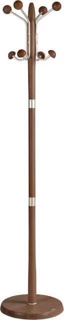 Attaccapanni Herdasa in legno di faggio con finitura noce e dettagli in metallo, colore marrone, L/P/H: 180 x 37 x 37 cm