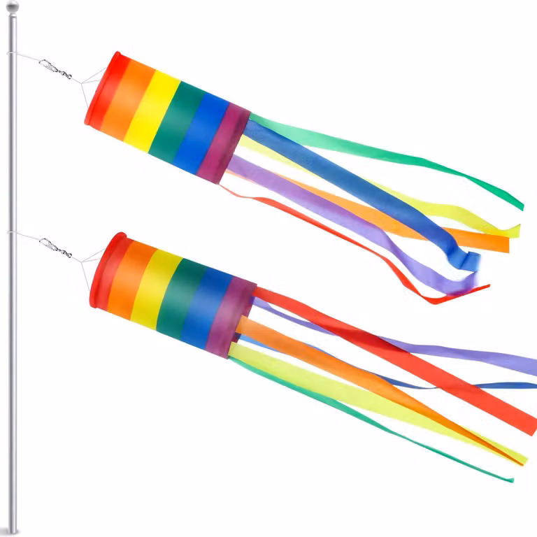 Set di 2 aquiloni a forma di arcobaleno, 61 cm, resistenti alle intemperie, per uso esterno