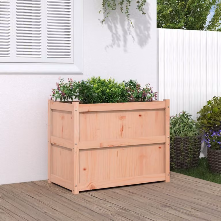 Fioriera da giardino vidaXL in legno massello di Douglas, colore marrone, L 90 cm x P 50 cm x H 70 cm