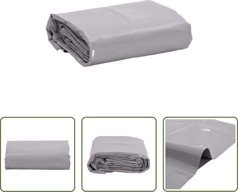 The Living Store Abdeckplane Grau 6x8 m 650 g/m²