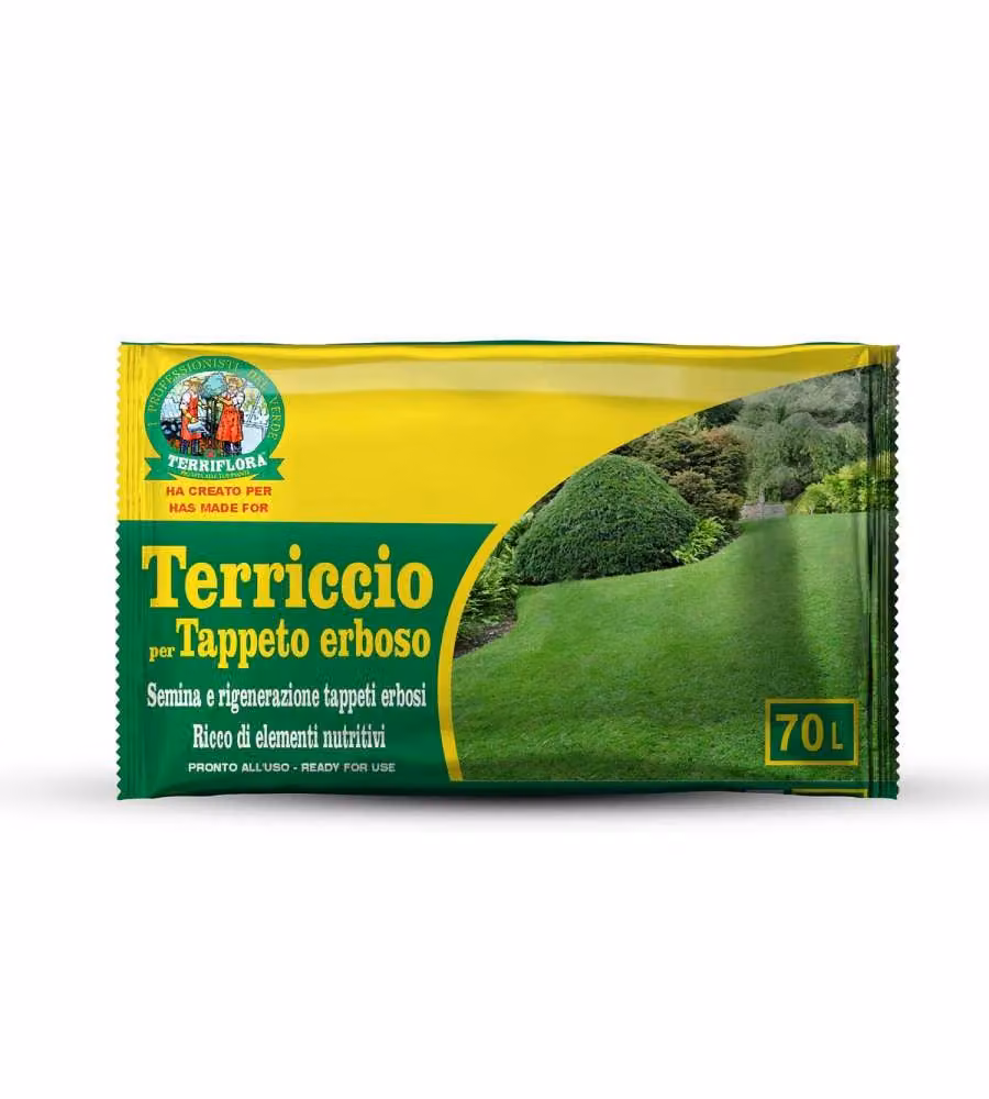 Terriccio per Tappeto Erboso 70 L con Sabbia per Prato e Semina