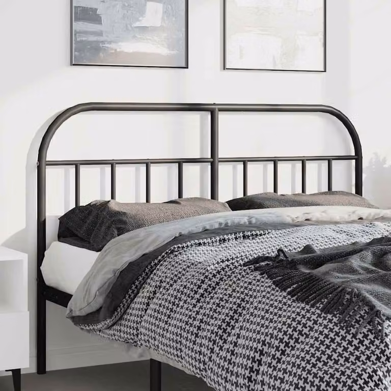 Testiera di ricambio vidaXL in metallo nero laccato per letto 150x200 cm
