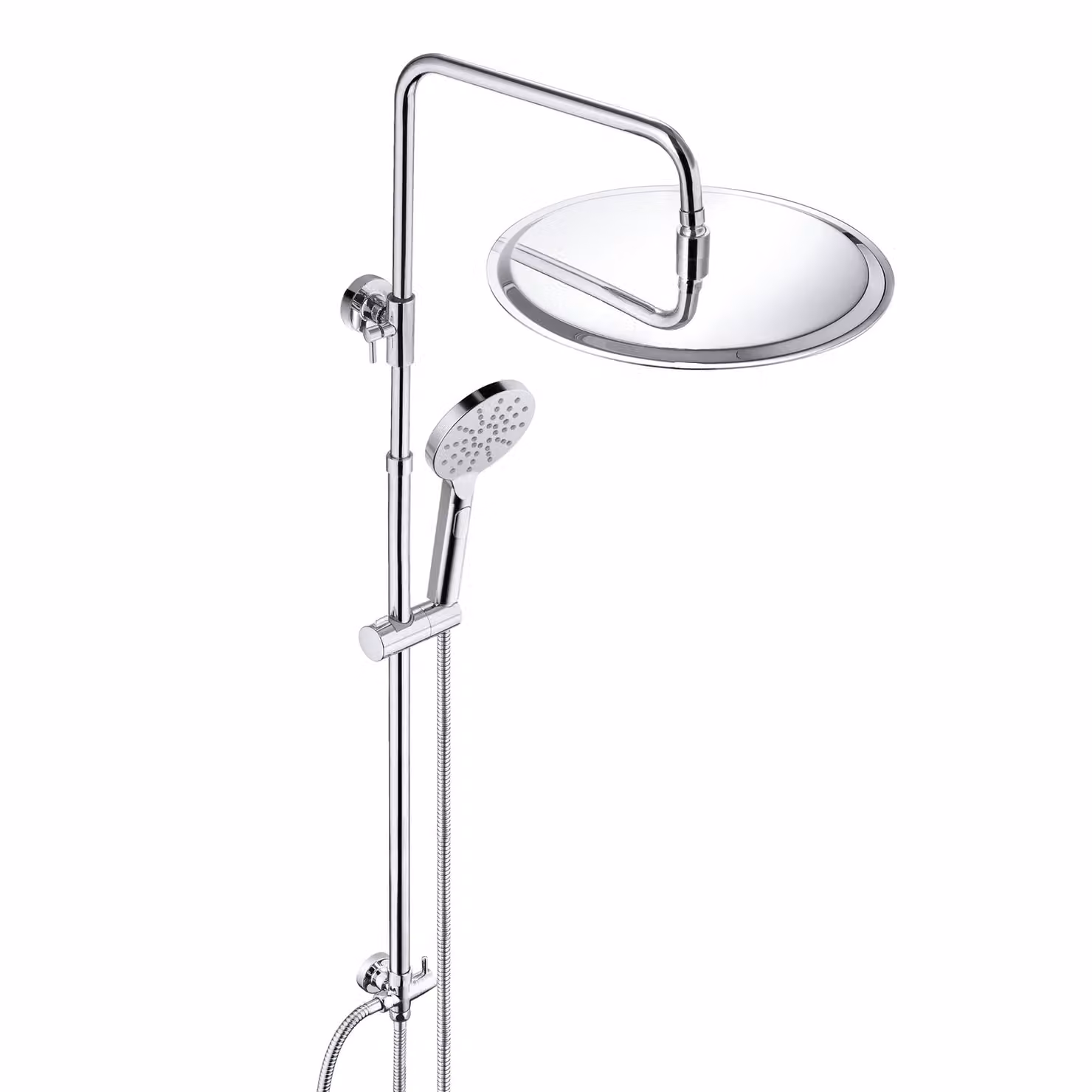 JOHO Colonna Doccia Acciaio Inox Senza Miscelatore Fori Muro Regolabili Set Doccia a Pioggia Con Soffione Doccia in acciaio INOX 30 * 30 quadrato