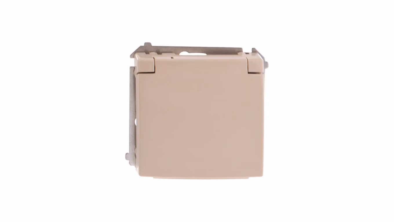 Presa di corrente Simon Basic IP44 con sportello beige BMGZ1B.01/12
